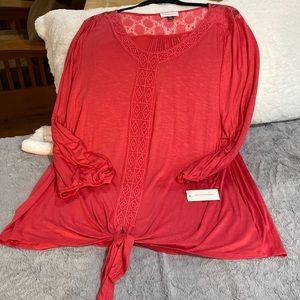 Women’s 2x Molly and isadora tie front blouse nwt